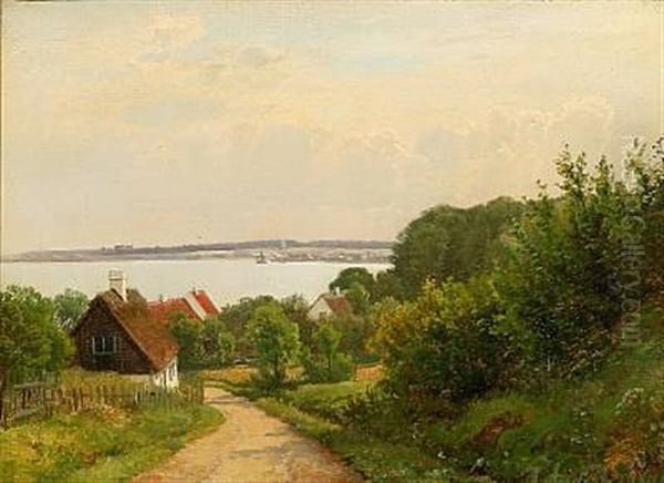 View Of A Danish Inlet Oil Painting by Anders Andersen-Lundby