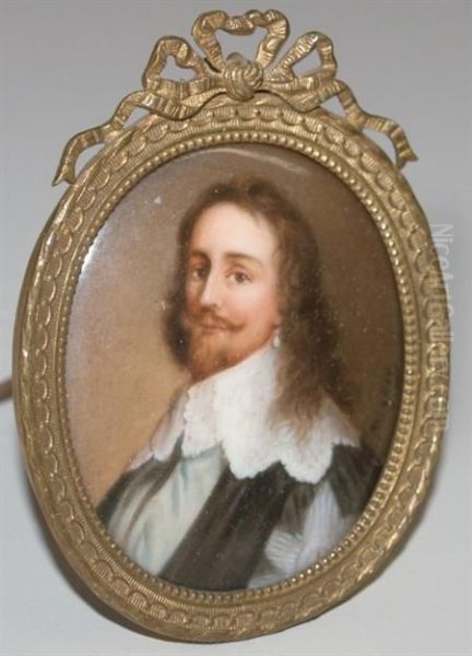 Portrait Miniature Of Charles I Oil Painting by Charles Frederic Abram