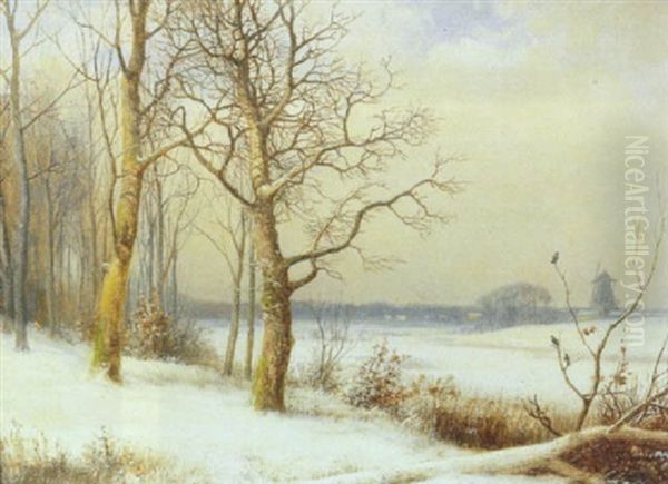 Sneklaedt Landskab Med Molle Oil Painting by Anders Andersen-Lundby