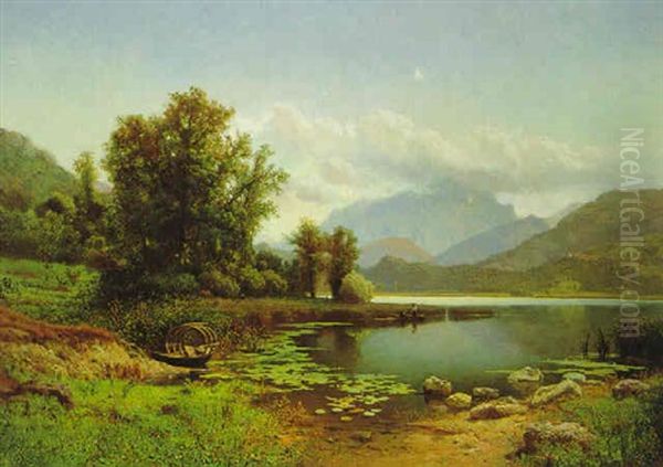 Landschaft Am Comosee Oil Painting by Anders Andersen-Lundby