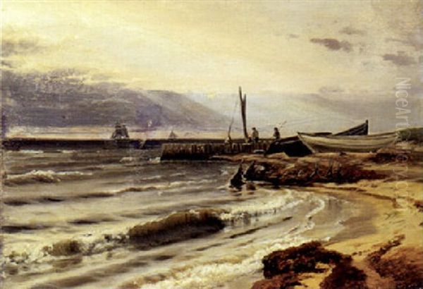 Stranden Vedbaek Oil Painting by Anders Andersen-Lundby