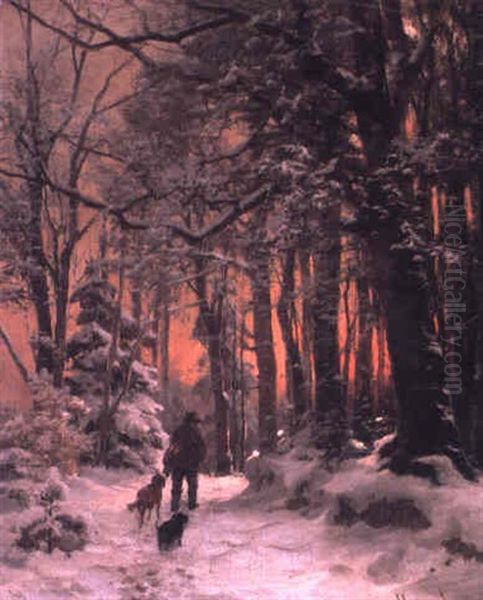 The Return Home Oil Painting by Anders Andersen-Lundby