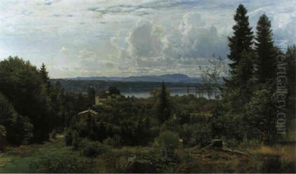 Sommertag Am Starnbergersee Mit Blick Auf Possenhofen by Anders Andersen-Lundby