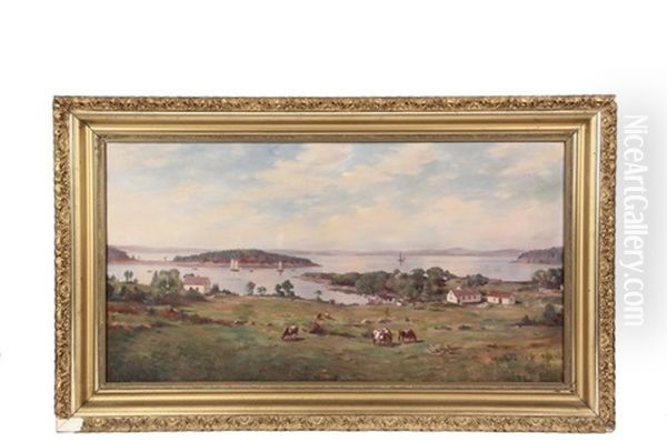 Eastport, Maine View Of Canada Across Water Oil Painting by Dougal F. Anderson