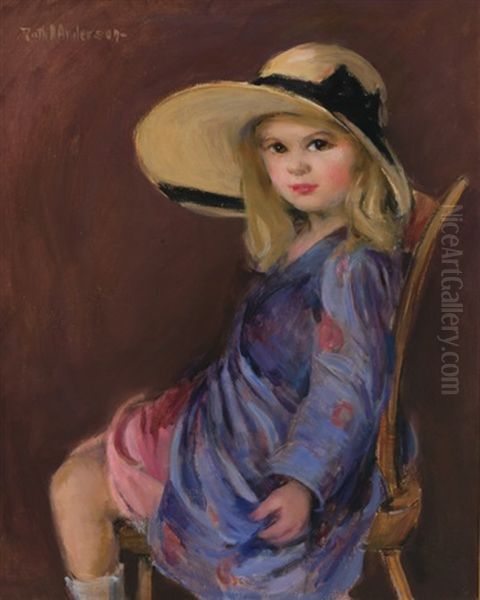 Playing Dress Up Oil Painting by Ruth A. (Temple) Anderson