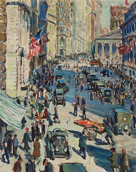 Frenzied Finance Oil Painting by Ruth A. (Temple) Anderson