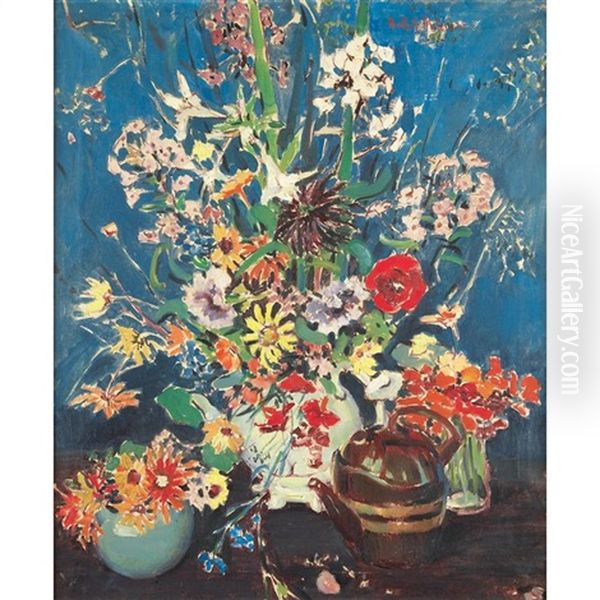 Floral Still Life Oil Painting by Ruth A. (Temple) Anderson