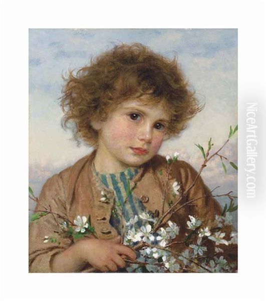 Spring Blossom Oil Painting by Sophie Anderson