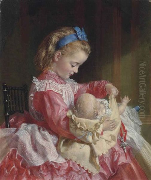 Maternal Instincts Oil Painting by Sophie Anderson