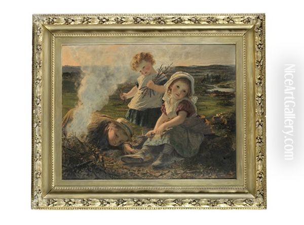 The Bonfire Oil Painting by Sophie Anderson