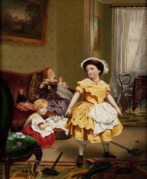 My Turn To Play Mother Oil Painting by Sophie Anderson