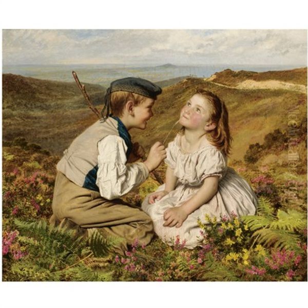 It's Touch And Go, To Laugh Or No Oil Painting by Sophie Anderson