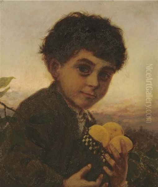 Gathering Lemons Oil Painting by Sophie Anderson