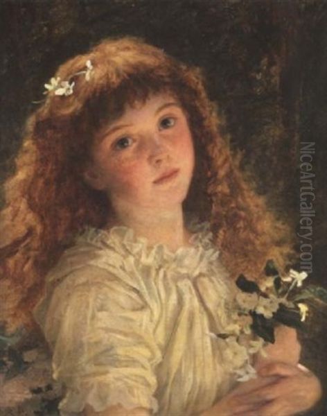 The Young Flower Girl Oil Painting by Sophie Anderson