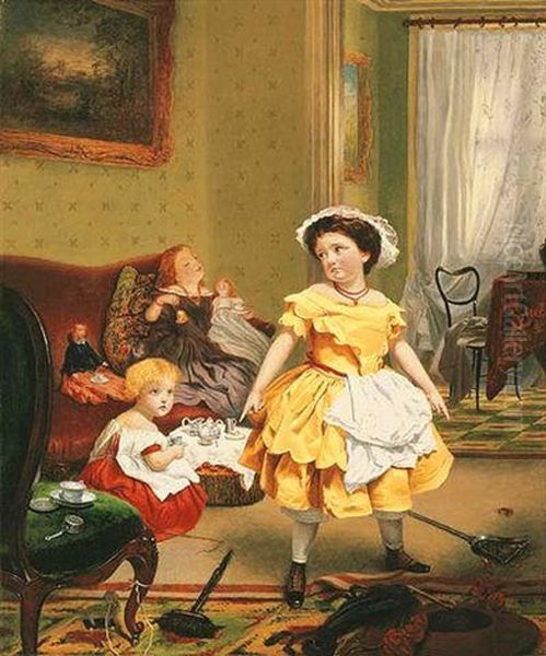 It's My Turn To Play Mother Oil Painting by Sophie Anderson