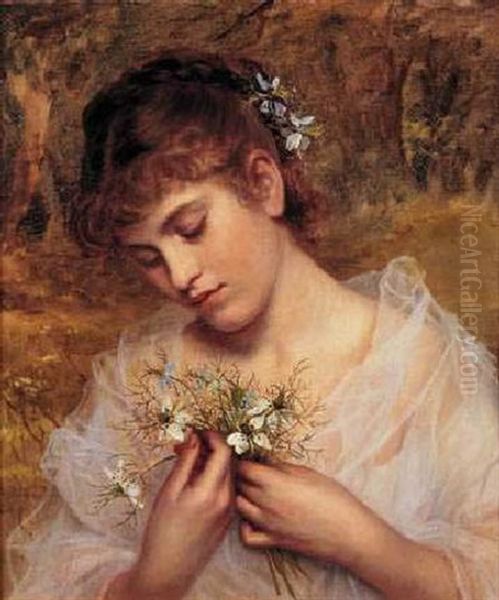 Love In A Mist Oil Painting by Sophie Anderson