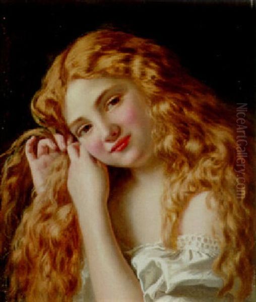 Braiding Hair Oil Painting by Sophie Anderson