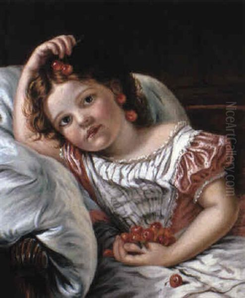 Cherry Ripe Oil Painting by Sophie Anderson