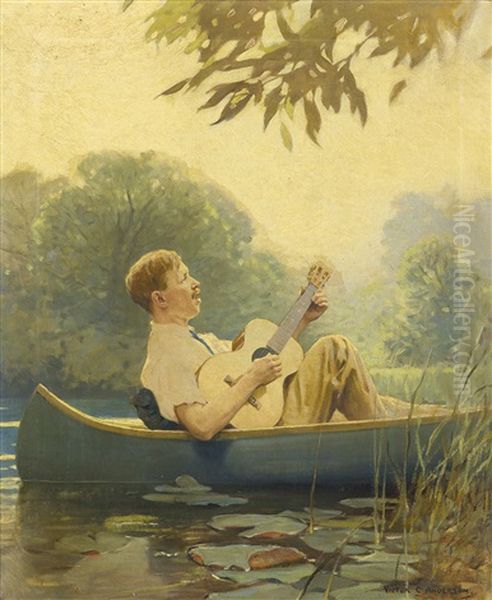 Pond Song Oil Painting by Victor Coleman Anderson