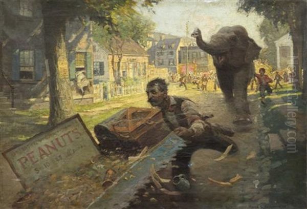 Peanut Vendor Oil Painting by Victor Coleman Anderson