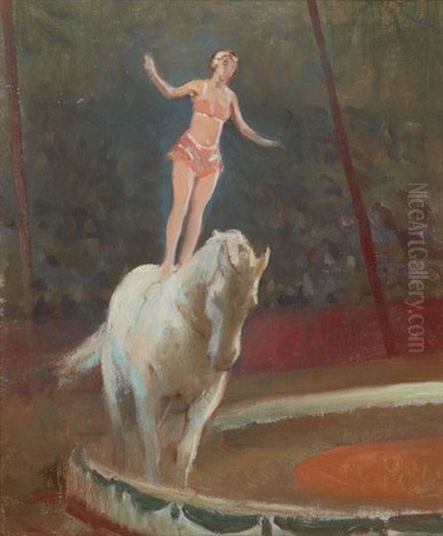 Trick Rider (sketch) Oil Painting by Victor Coleman Anderson