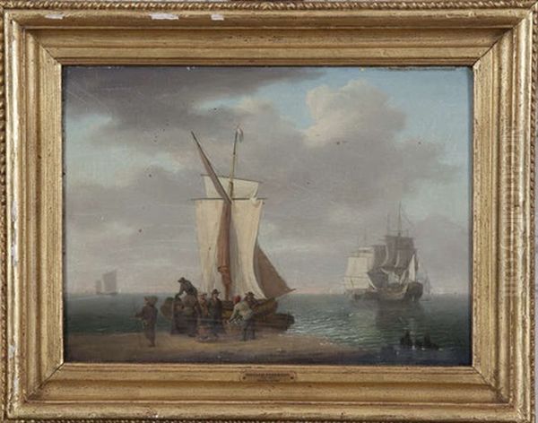 Fisherfolk With Their Catch Oil Painting by William Anderson