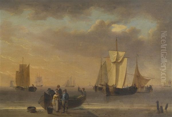 Bringing In The Catch Oil Painting by William Anderson