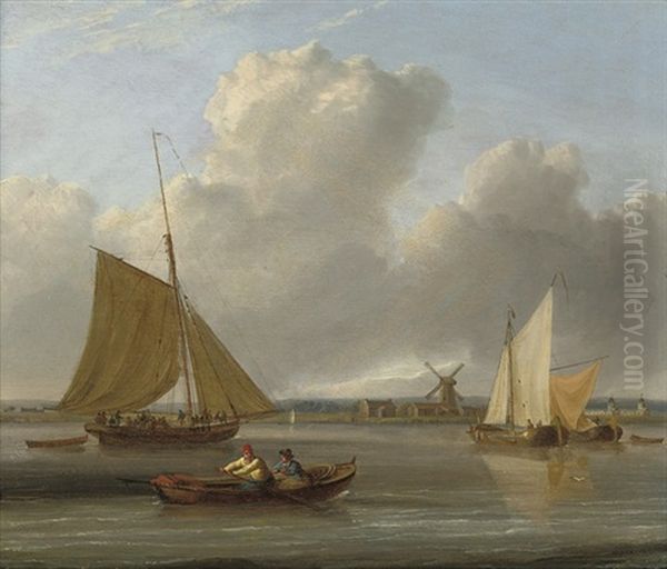 The Ferry Crossing (+ Another; Pair) Oil Painting by William Anderson