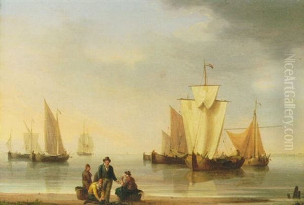 Sorting The Catch Oil Painting by William Anderson