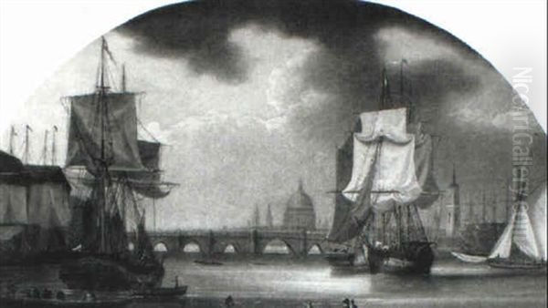 Shipping On The Thames Oil Painting by William Anderson