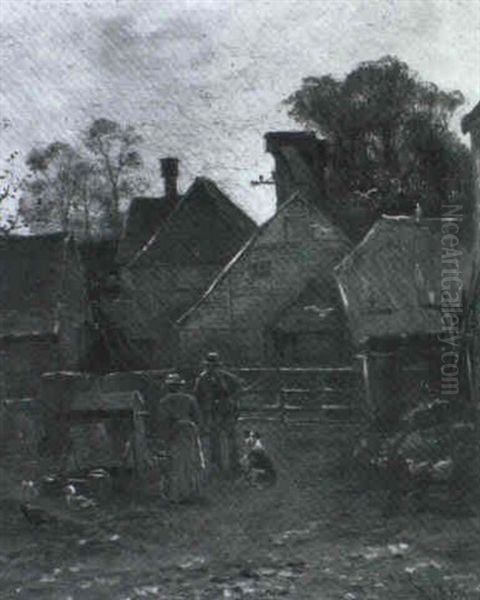 In A Farmyard Oil Painting by William (Will.) Anderson