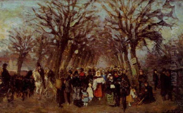 Spaziergang In Den Zelten, Tiergarten Oil Painting by Paul Andorff