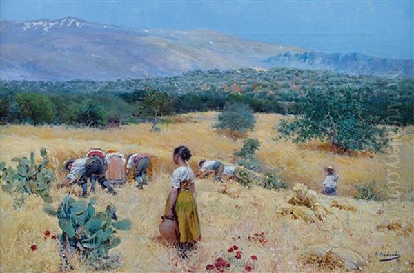 Vue De La Sierra Nevada Oil Painting by Angel Andrade Blazquez