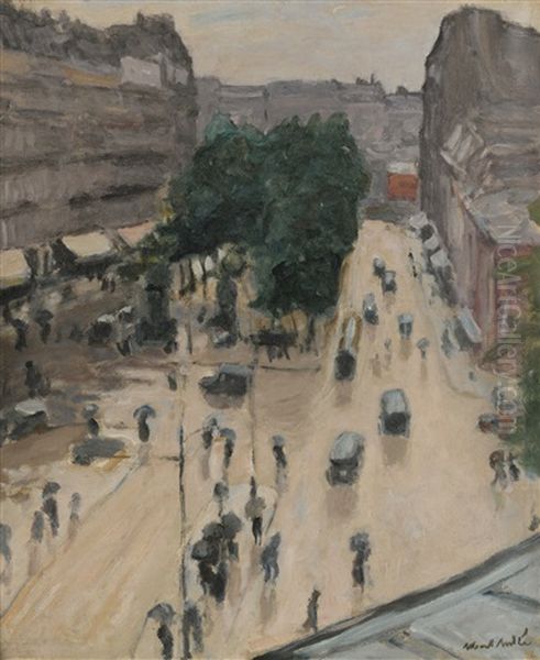 Place Pigalle, Pluie Oil Painting by Albert Andre