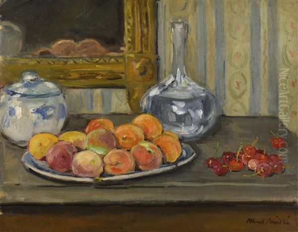 Abricots Et Cerises Oil Painting by Albert Andre