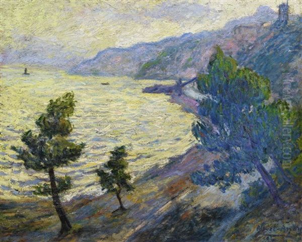 L'estaque, Route De La Corniche, Le Soir. Marine Oil Painting by Albert Andre