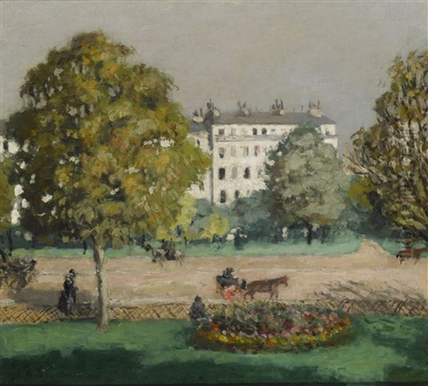 L'avenue Du Bois De Boulogne Oil Painting by Albert Andre