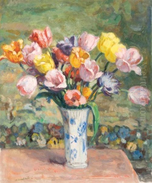 Nature Morte Au Bouquet De Fleurs Oil Painting by Albert Andre