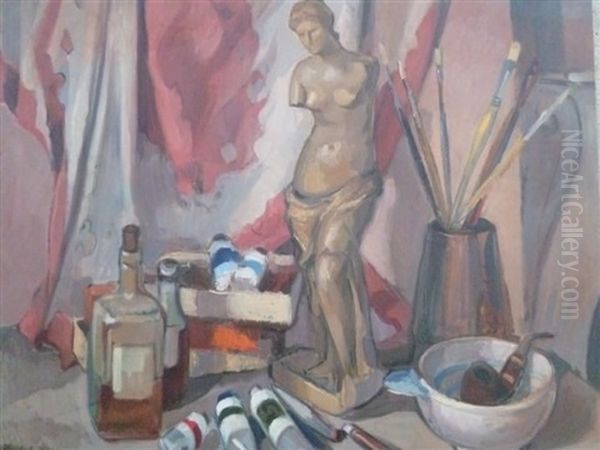 Nature Morte Dans L'atelier A La Venus Oil Painting by Albert Andre