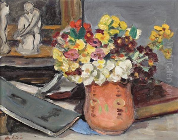 Bouquet De Primeveres Oil Painting by Albert Andre