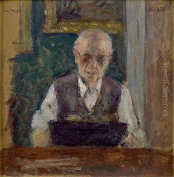 Autoportrait : Le Tonton (+ La Lecture, Study, Verso) Oil Painting by Albert Andre