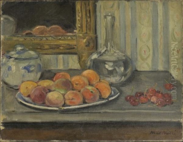 Abricots Et Cerises Oil Painting by Albert Andre