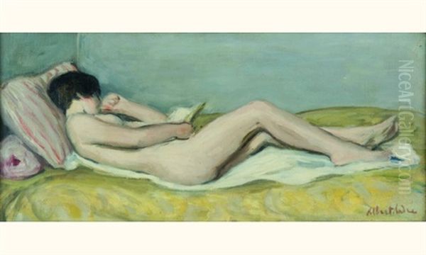 Femme Nue Couchee Sur Le Dos Oil Painting by Albert Andre