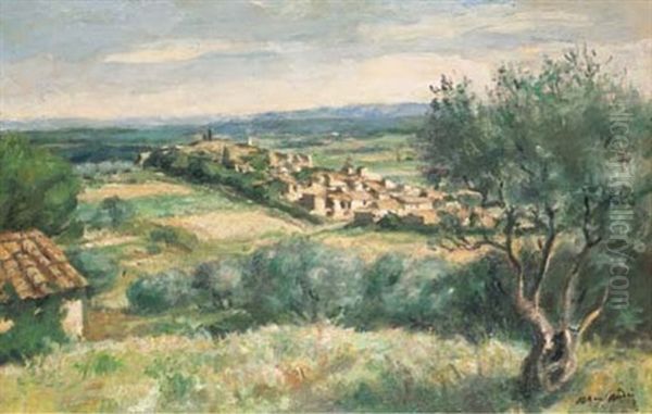 Village Sur La Colline Oil Painting by Albert Andre