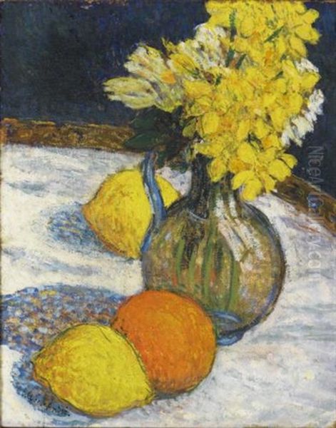 Fleurs Et Fruits Oil Painting by Albert Andre