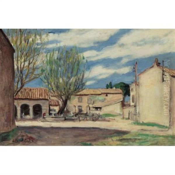 Hameau De Paliere St. Victor La Coste Oil Painting by Albert Andre