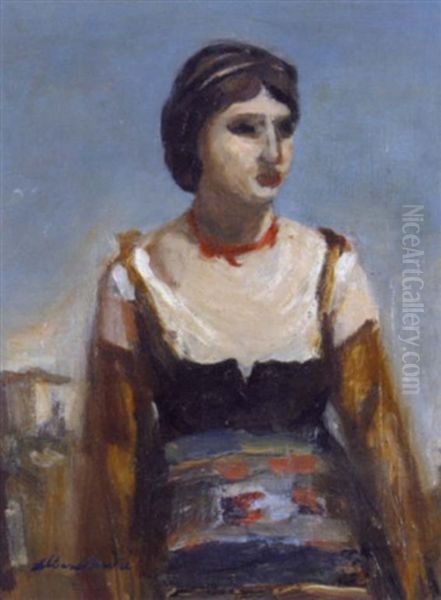 Femme Au Collier Oil Painting by Albert Andre