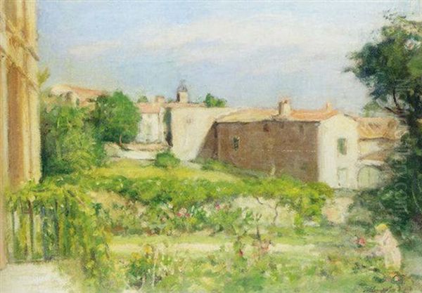 Le Jardin Du Peintre A Laudin Oil Painting by Albert Andre