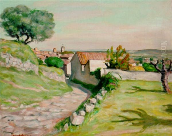 A Town In Provence Oil Painting by Albert Andre