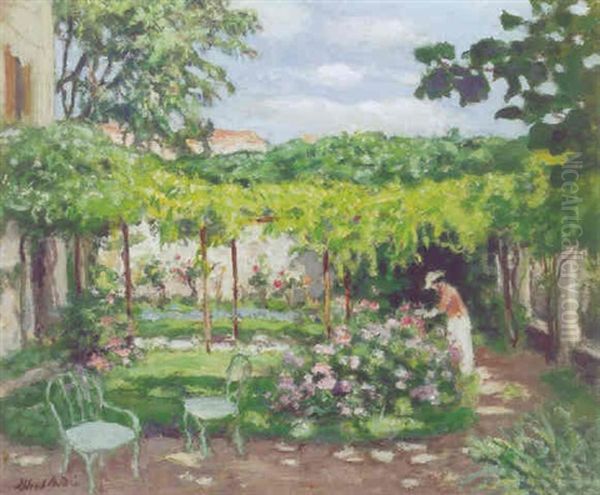 Avignon, Jardin Au Printemps Oil Painting by Albert Andre